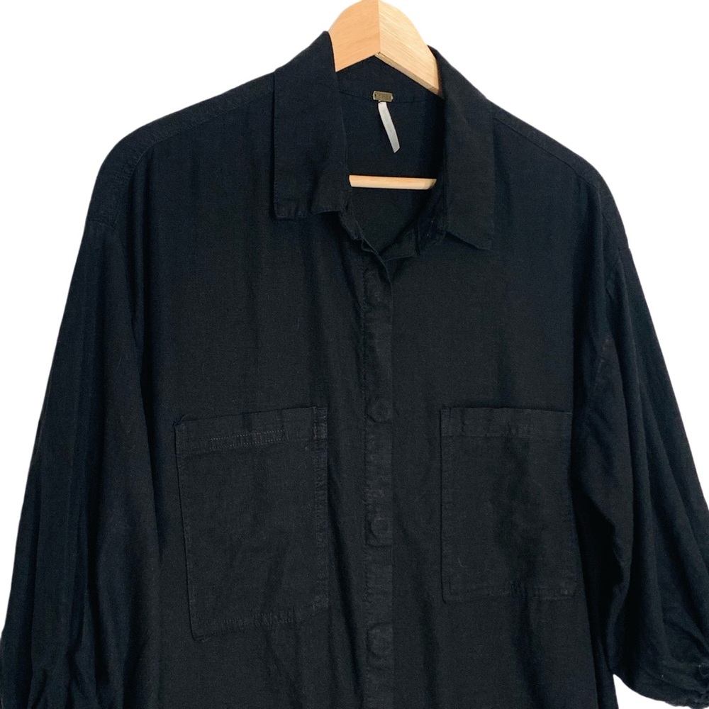 Young Fabulous & Broke Dina Dress Black Shirt Dress Size XS Lyocell - Picture 4 of 15